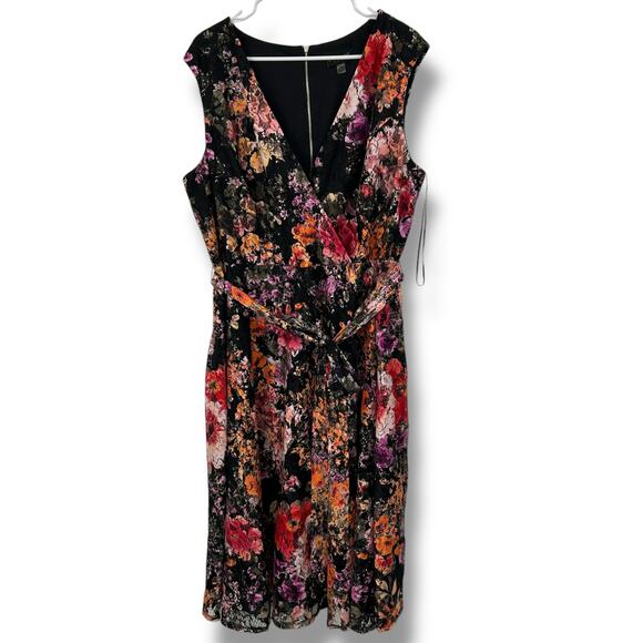 Lane Bryant Floral Lace Dress Size 18W Layered Surplus Cocktail Career Office - Picture 2 of 8